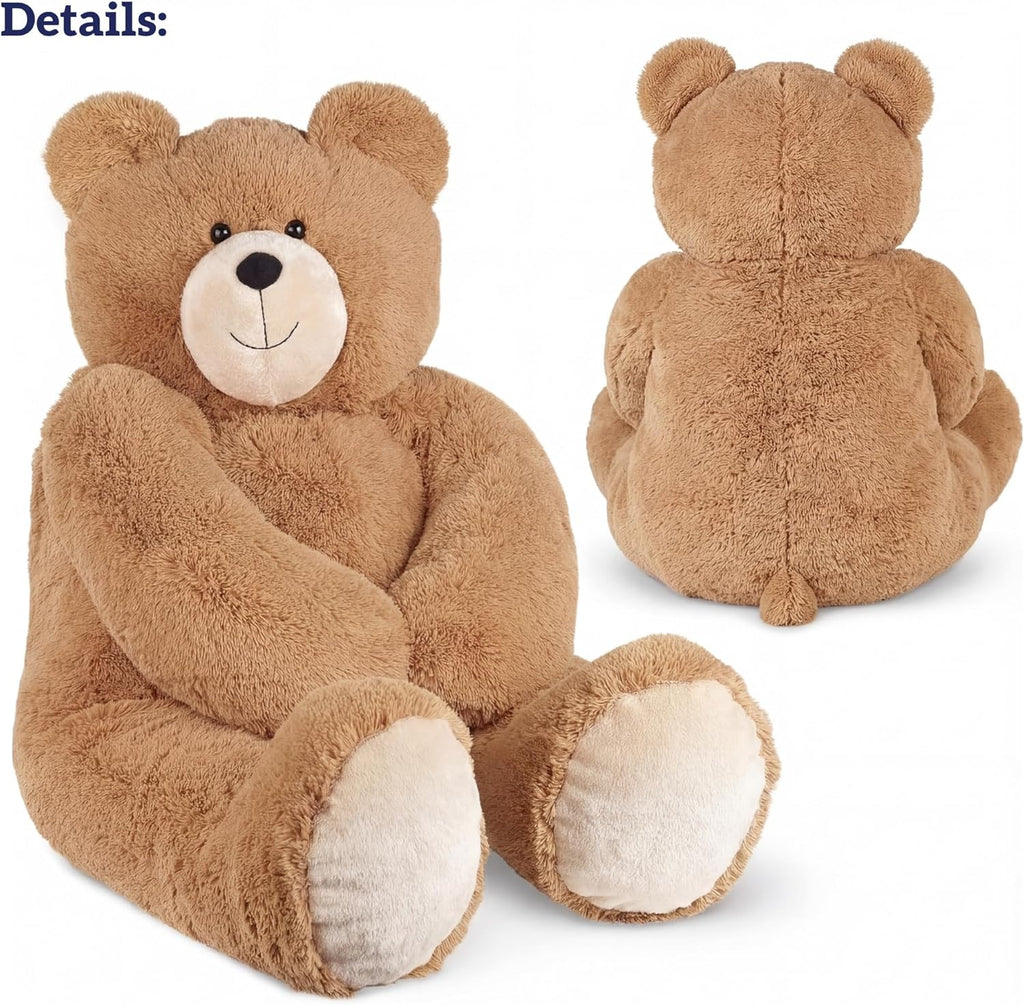 Giant Stuffed Animal 6 FT - Big Teddy Bear for Kids & Adults | Stuffed in Vermont, USA - Eco Friendly Gift Saves 500 Plastic Bottles