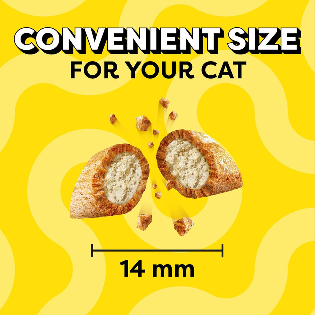 Jumbo Stuffed Cat Treats, Crunchy and Soft Cat Treats, Savory Salmon Flavor, 5.3 Oz. Pouches (Pack of 10)